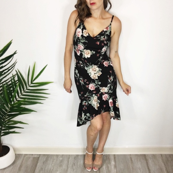 Aqua Dresses & Skirts - NWT AQUA midi dress ruffles floral cami strap 0421